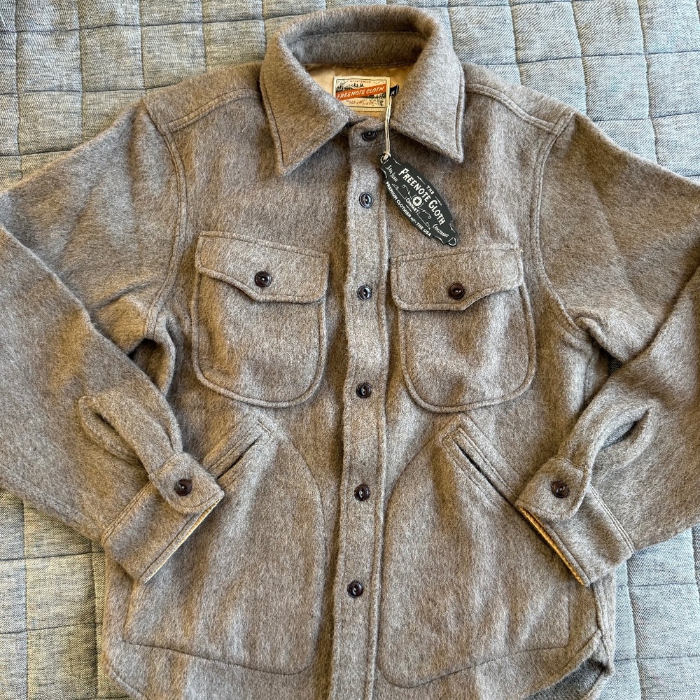 Freenote Cloth Mendon CPO Shirt Jacket - Tan Wool - Men's Medium